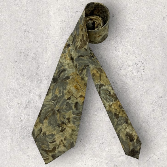 CARNAVAL DE VENISE Gray/Beige Art Silk LUXURY Tie HANDMADE ITALY - Picture 1 of 6